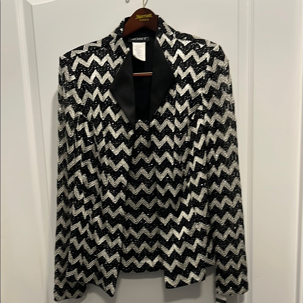 Cachet Black and White Zigzag Jacket